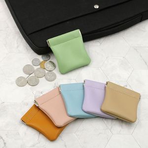 Portable Pu Leather <b>Mini</b> Wallet for Coins Colorful Coin Purse Customizable Spring Frame Change <b>Pouch</b> - Product Image 1