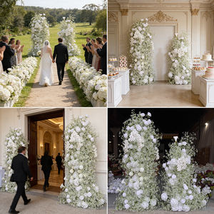 Arreglo Floral de Seda Realista Personalizable para Bodas, Rosas Blancas, Paniculata, Lirios Calla, Impermeable, Hecho a Mano - Product Image 2