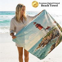 Summer Travel Towel Custom Beach Towel Premium Cotton Digital Printed 450GSM Plush Resort Beach Towel 15 Years Gold Supplier
