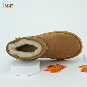 รองเท้าบูทหุ้มข้อกันหนาวสำหรับผู้หญิง หนังวัวแท้ บุขนแกะ ขนแกะแท้ หนาพิเศษ พื้นหนา - Product Image 4