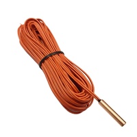 Harga Pabrik Sensor Termistor NTC Tembaga 10k 3450 Kabel Panjang Merah Kustom untuk Sensor Suhu