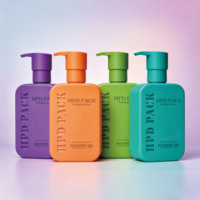 Bouteille carrée personnalisée en PEHD 350 ml/1000 ml pour cosmétiques, shampoing et après-shampoing, flacon vide pour lotion, emballage plastique de haute qualité pour soins de la peau