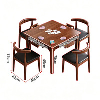 Massivholz Quadratischer Spieltisch mit 4 Aufbewahrungsschubladen, Multifunktionaler Ess- und Pokertisch-Set für Zuhause und Freizeitraum