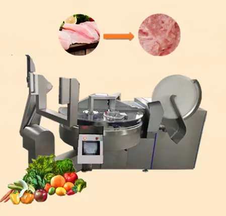 high quality vacuum meat bowl cutter pork chopper mixer bowl cutter frozen meat food processing machine cut up cutter