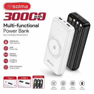 Baterías Externas <span class=keywords><strong>Solma</strong></span> de Venta Caliente, Carga Rápida, para Teléfonos Móviles, 30000mAh, Delgadas y Ligeras, Fáciles de Transportar - Product Image 1