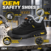 Chaussures de sécurité résistantes au froid pour hommes, embout en acier anti-écrasement, doublure chaude, résistantes à l'usure, bottes de travail, OEM ODM
