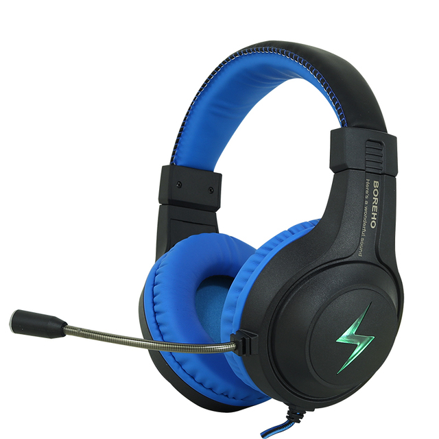 Professional Wired Flashlight Computer Gaming Headset With Microphone