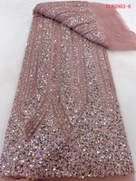 Tube de luxe de haute qualité perlé avec paillettes dentelle tissu élégant Sexy robe de mariée brillant broderie perlée dentelle tissu