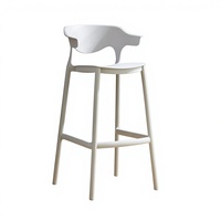 Chaises de jardin modernes empilables en PP pour restaurant, café, bar, tabourets de bar en plastique avec accoudoirs, polypropylène coloré pour l'extérieur