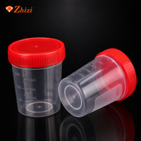 Sistema de recolección de espécimen de laboratorio a prueba de fugas, recipiente de plástico desechable para orina, 100-120ml