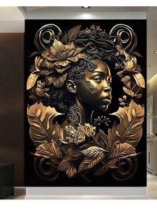 Venta al por mayor fantasía abstracta hermosas mujeres africanas negras lienzo impreso figura retratos para decoración <span class=keywords><strong>de</strong></span> la casa - Product Image 2
