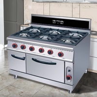 Oven Gas 6 Tungku Kustom Grosir, Penghangat Makanan untuk Katering Komersial, Sumber Daya Listrik Berkualitas Tinggi, Kaca