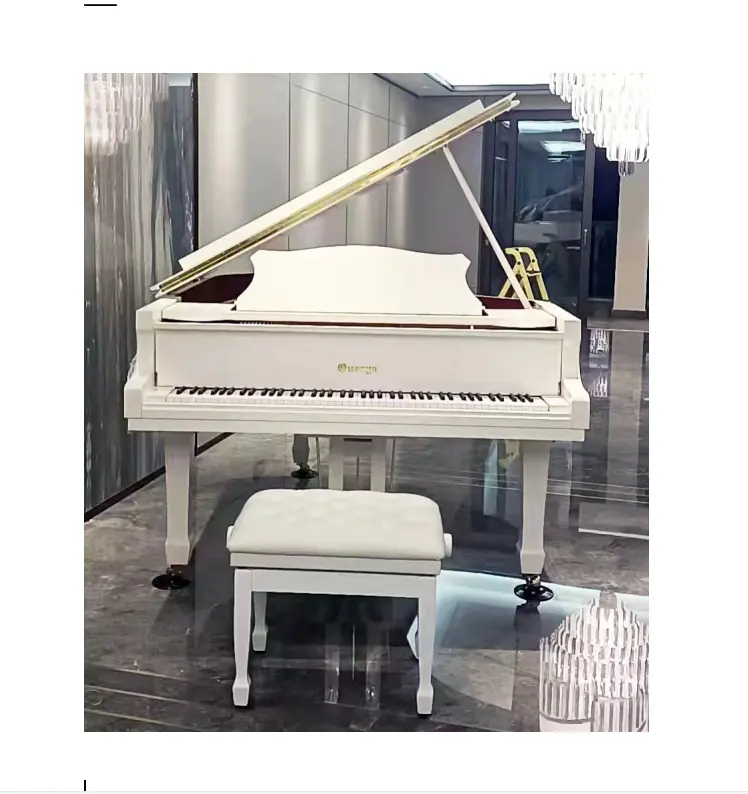 Akustik beyaz piyano için satış konserler, öğretim, ticari merkezi kullanımı