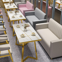 Ensemble table et chaises de restaurant en métal, mobilier de luxe pour hôtel, canapé banquette avec table et chaises, vente en gros directe usine Foshan