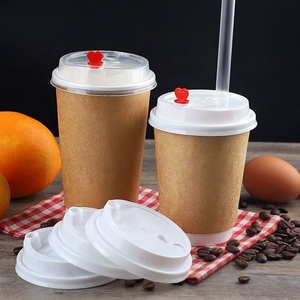 2025 Hot Sale Custom logo Printed Biodegradable Brown Kraft Paper Cup With Lid - Product Image 5