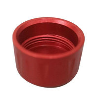 Tapa de Aluminio Roja Mecanizada por CNC con Diseño de Logotipo Personalizado, Piezas Mecanizadas por CNC OEM, Pieza de Torneado y Fresado de Precisión No Estándar