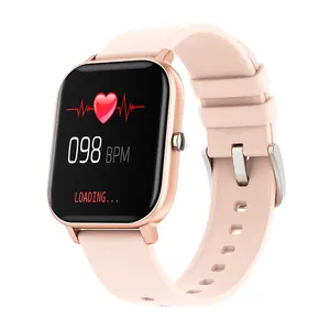 Montre connectée bt 4.2, appareil de santé avec lecteur de pression artérielle, disponible en rouge et en or rose