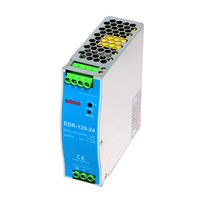 Fuente de Alimentación para Riel DIN EDR-120W: Salida Múltiple, 85-264 VCA/120-370 VCC, Estabilidad de Baja Ondulación, Protección Automática y 3 Años de Garantía