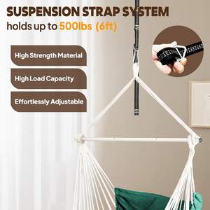 Sedia a dondolo portatile <span class=keywords><strong>amaca</strong></span> sedia a dondolo tra cui 2 cuscini con barra di diffusione in acciaio e tasca laterale grande macramè - Product Image 3