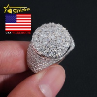 Bague pour homme en argent 925 avec moissanite VVS, testée au diamant, style Iced Out, best-seller, expédition depuis les États-Unis