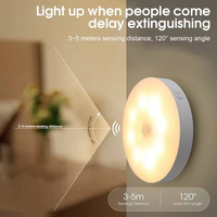 Lampe de nuit sans fil à détecteur de mouvement LED, rechargeable par USB, magnétique, à coller au mur, pour armoire, couloir, chambre, escalier, allumage/extinction automatique