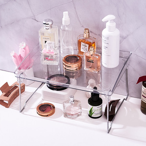 Lüks şeffaf çok fonksiyonlu depolama raf mutfak rafı masaüstü katlanır kozmetik banyo raf - Product Image 3