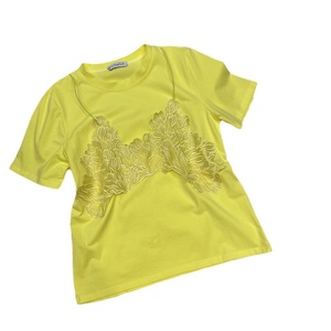 LFF-0010/Comercio Exterior <span class=keywords><strong>Camiseta</strong></span> Casual de Algodón Puro Bordada a la Moda con Encaje y <span class=keywords><strong>Tirantes</strong></span> para Mujer, Estilo Rejuvenecedor - Product Image 5