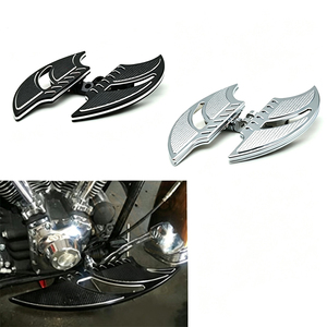 Reposapiés Traseros CNC Flame Blade para Motocicleta Harley XL883 X48 Sportster, Pedales de Aluminio Cromado Negro - Product Image 2