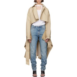 Женский двубортный тренчкот цвета хаки, модный дизайнерский Повседневный осенний непродуваемый плащ высокого качества, оптовая продажа - Product Image 1