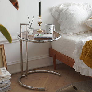 Table basse moderne minimaliste à hauteur réglable avec plateau en verre trempé et rangement, design inspiré d'Instagram pour salon et extérieur - Product Image 4