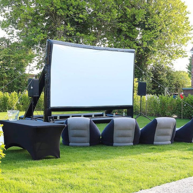 Large Inflatable TV Movie Screen Projector Foldable Portable Outdoor Stand Yard Projector Screen Movie Cinema Inflatable Screen