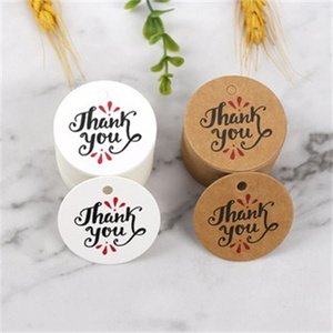 Papel Reciclable Personalizado Blanco Marrón Redondo Kraft Boda Saludo Tarjetas de Agradecimiento Impresión de Tarjetas de Regalo Barato - Product Image 2