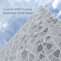 Mur-rideau en panneaux d'aluminium sculpté avec revêtement PVDF, intégrant des fonctions décoratives, d'ombrage et de ventilation.