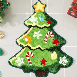 OEM Own Brand Design Soft Plush Tufted <strong>Funky</strong> Bathroom <strong>Mat</strong> Machine Made Microfiber Foot <strong>Mat</strong> for Christmas Gift - Product Image 1