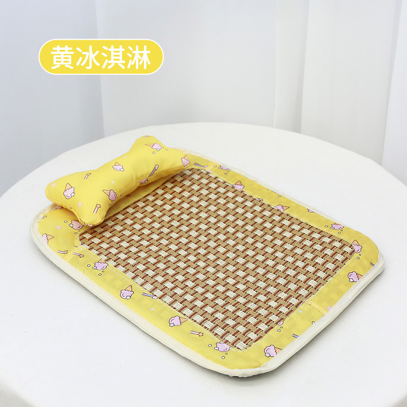 Oxford cloth cooling mat - yellow ice cream (with pillow)