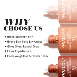 Crema de Protector Solar con Color Hidratante y Luminoso <span class=keywords><strong>SPF</strong></span> <span class=keywords><strong>30</strong></span> de Etiqueta Privada Ultra Natural Mineral de Amplio Espectro con Protección UV - Product Image 2