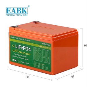 Solargenerator/Ebike 48V 72V, Energie speicher zu Hause und BMS-System 12,8 V 7,2 Ah LiFePO4-Batterie 92,16 Wh 3000 Zyklen - Product Image 1