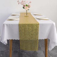 Nappe ronde simple de style nordique pour fête de mariage, chemin de table de Noël en sequins dorés et rouges