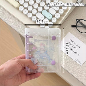 Bestseller – Étui pour agenda A6 A7 M5, style identique, en PVC transparent, pochette rectangulaire à trois volets, double boucle, pour feuilles mobiles - Product Image 6