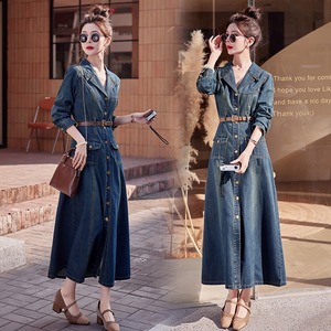 Nuovo arrivo stile coreano <span class=keywords><strong>lungo</strong></span> donna <span class=keywords><strong>Jeans</strong></span> abiti da donna Denim - Product Image 2