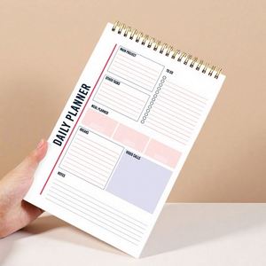 Custom Printing A5/A4/A6 Cute Daily Tear off to Do List Memo Notepad Spiral Bound Fabric Cover Saddle <b>Stitching</b> <b>Gift</b> - Product Image 1
