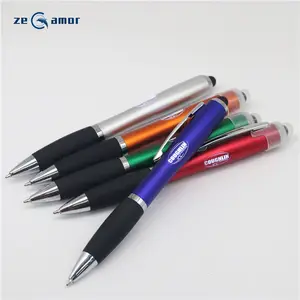 Advertising 3 in 1 Smart Stylus Promotional Logo Light Up Logo LED Pen for Doctors Hotels Cars