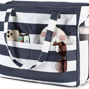 Échantillon gratuit Sacs de plage extra-larges pour le shopping, les voyages d'une nuit, sacs réutilisables pour les courses, grand sac en toile pour le week-end, sacs fourre-tout pour femmes - Product Image 4