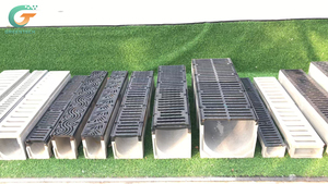 Gouttière de drainage des eaux pluviales extérieure conforme à la norme EN 1433, canal de drainage en béton polymère de 200 mm pour les routes urbaines - Product Image 3
