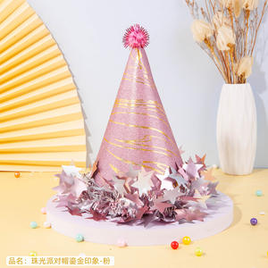 Sombreros de fiesta con purpurina con pompones Bolas <span class=keywords><strong>peludas</strong></span> y borlas Decoración de estrellas para cumpleaños/Baby Shower/Navidad - Product Image 3