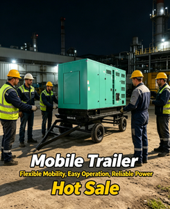 Generador Móvil con Ruedas de 100 kVA y 80 kW, Grupo Electrógeno Móvil para Exteriores GF80, Bajo Nivel de Ruido, Gabinete Sellado, Funcionamiento Silencioso para Uso Residencial - Product Image 1