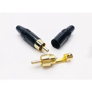 RCA Male Plug Audio Adapter Cable Connector Golden Plated OFC Copper Plug For Car Audio and Video Cable RCA Male Cable Connector