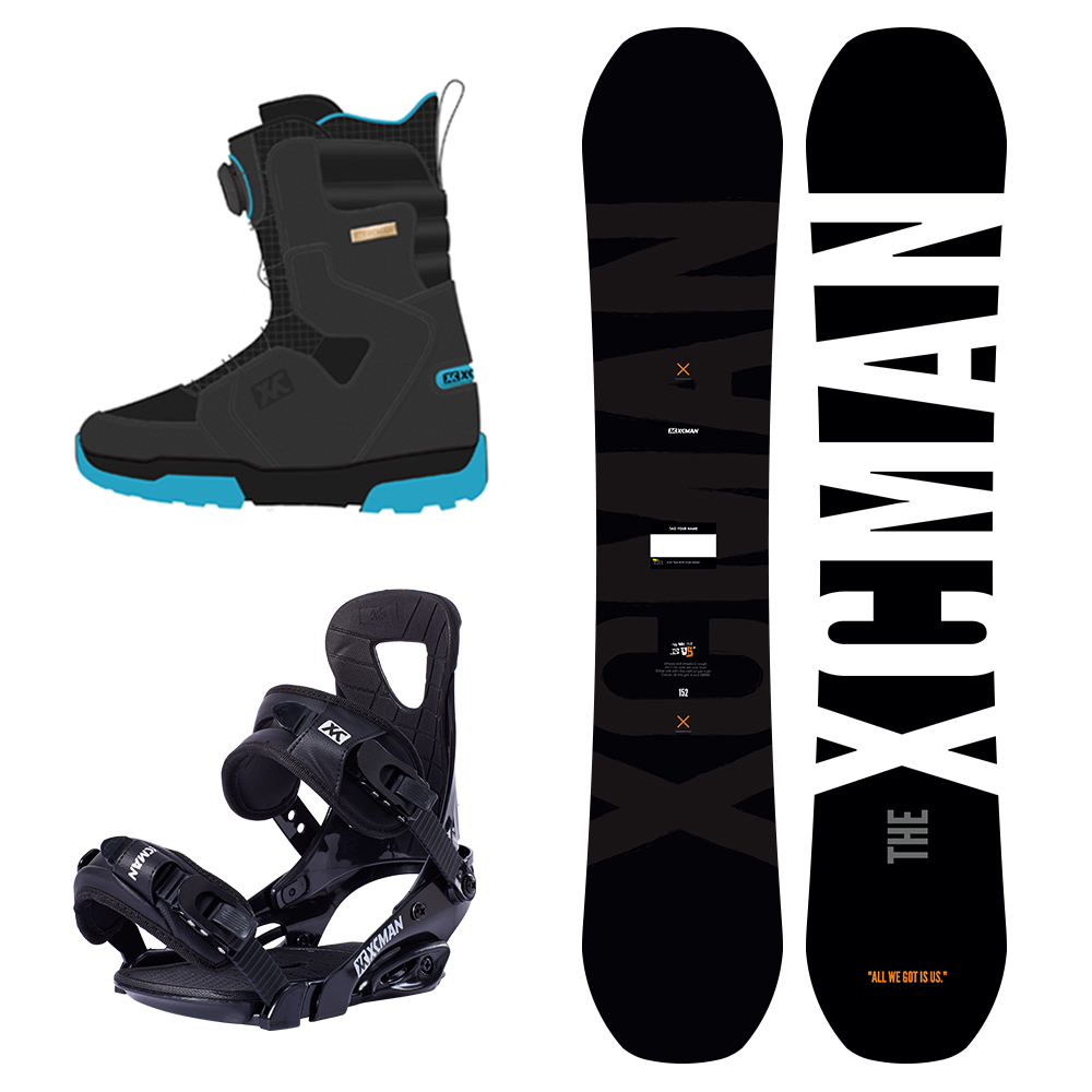 Full Set Snowboard mit Bindungen und Schneeschuhen für All Mountain Snowboard Skifahren