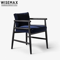 WISEMAX FURNITURE Chaise de café commerciale moderne nordique en bois massif chaise de salle à manger de luxe en bois et tissu pour la maison