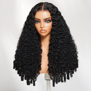 Perruques frontales en dentelle complète 13*4 en <span class=keywords><strong>cheveux</strong></span> humains 100% naturels, <span class=keywords><strong>bouclés</strong></span> birmans, double densité 250%, colorés, pour femme noire - Product Image 1